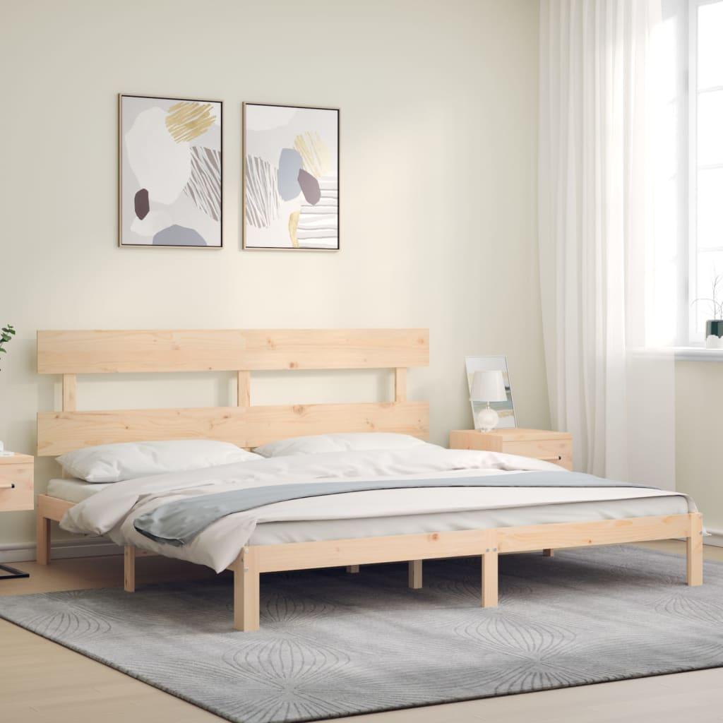 Bed Frame without Mattress 183x203 cm King Solid Wood Pine