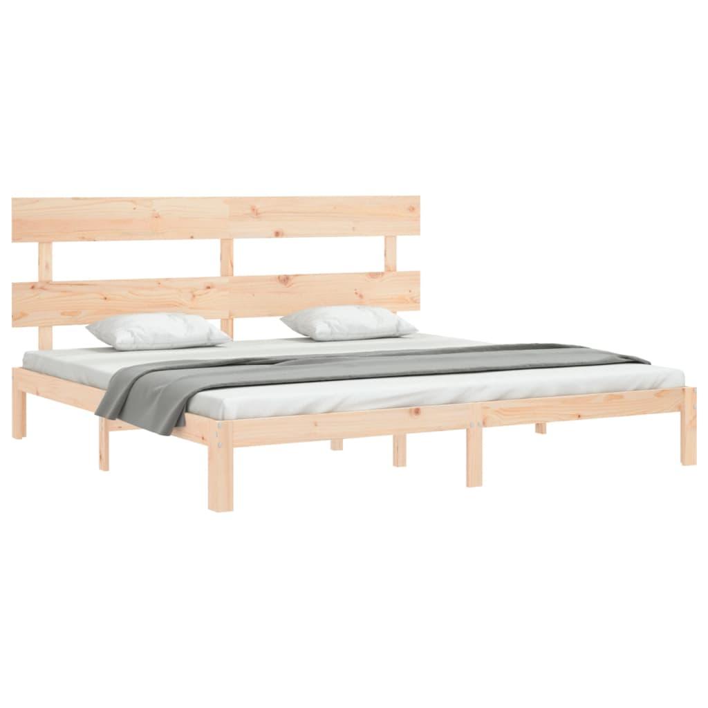 Bed Frame without Mattress 183x203 cm King Solid Wood Pine