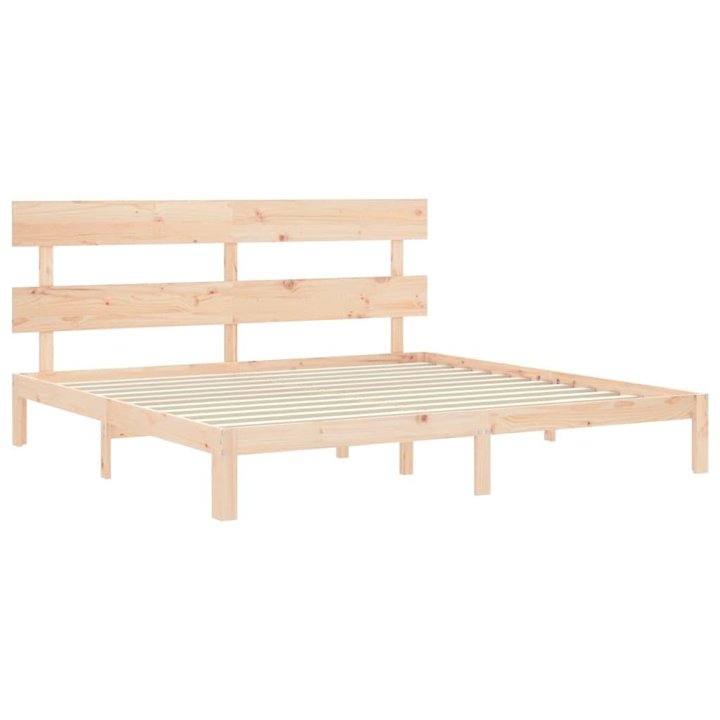 Bed Frame without Mattress 183x203 cm King Solid Wood Pine