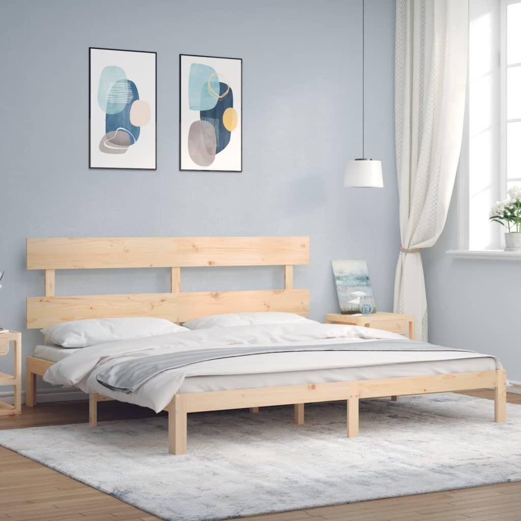 Bed Frame without Mattress 183x203 cm King Solid Wood Pine