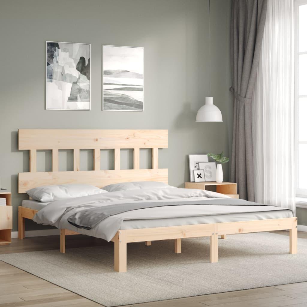 Bed Frame without Mattress 150x200 cm Solid Wood Pine