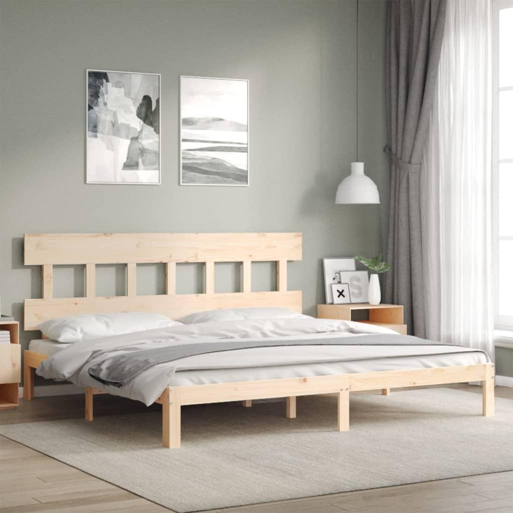 Bed Frame without Mattress 183x203 cm King Solid Wood Pine