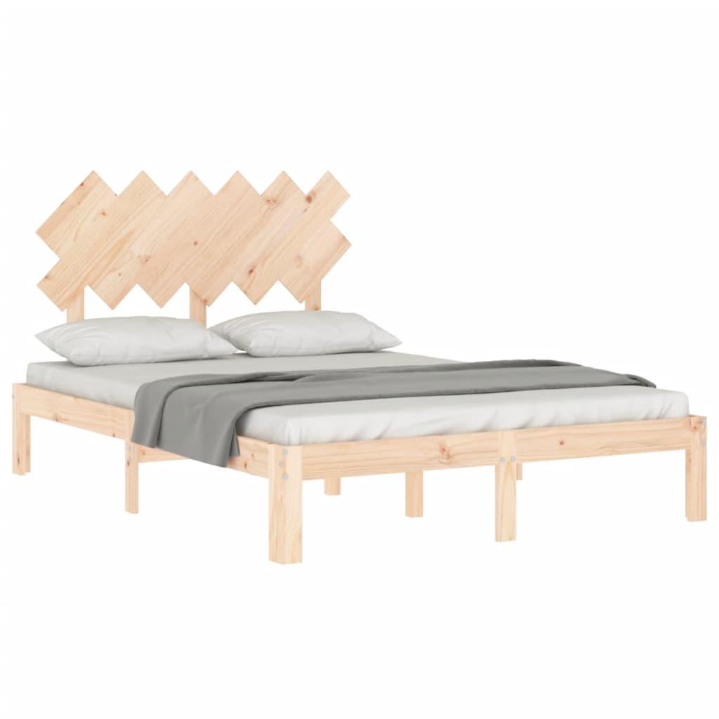 Bed Frame without Mattress 135x190 cm Solid Wood Pine