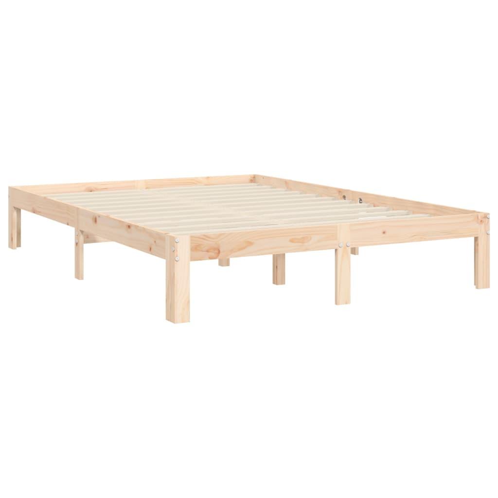 Bed Frame without Mattress 135x190 cm Solid Wood Pine