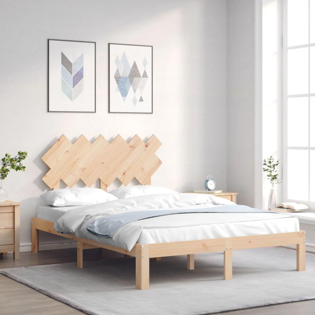 Bed Frame without Mattress 135x190 cm Solid Wood Pine