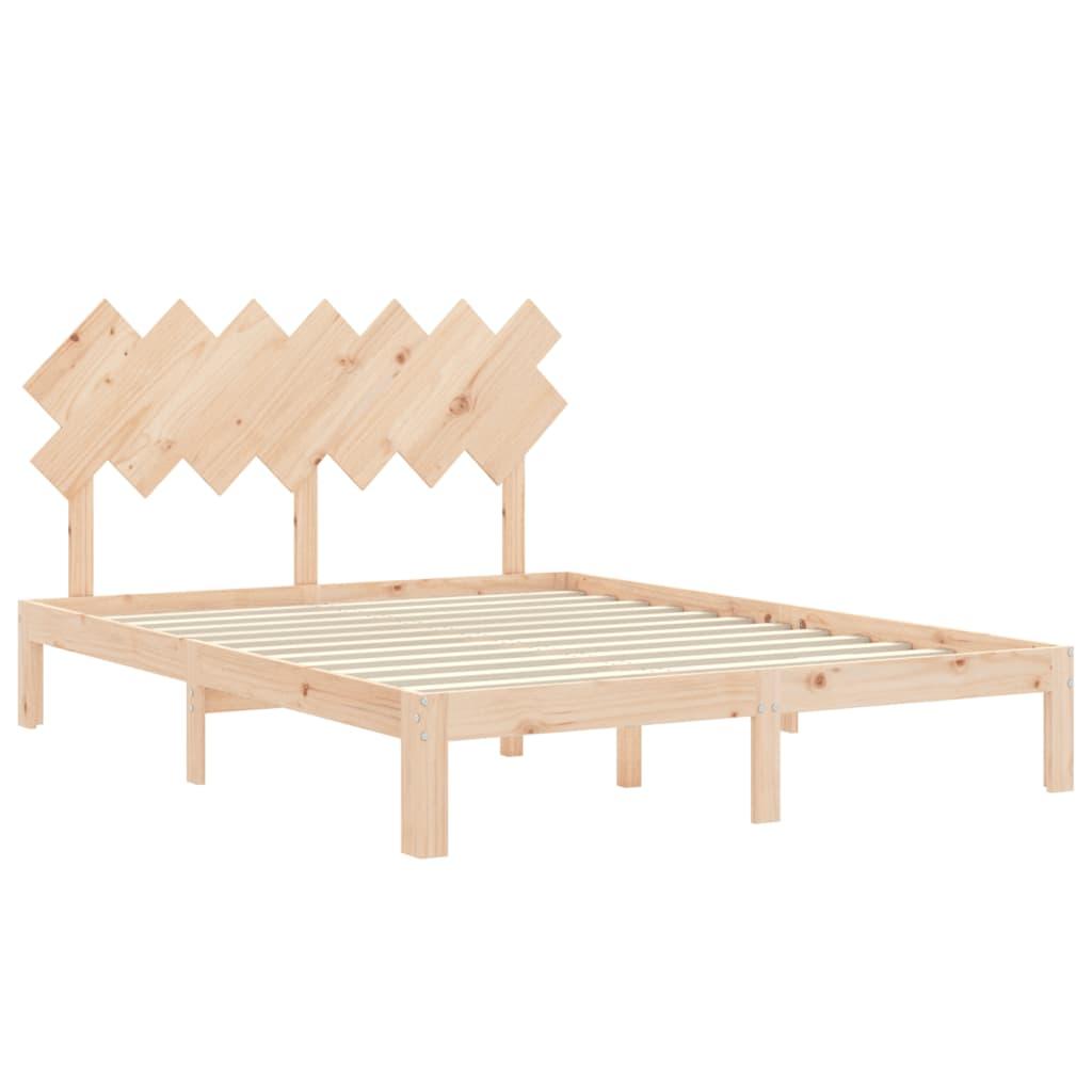 Bed Frame without Mattress 150x200 cm Solid Wood Pine