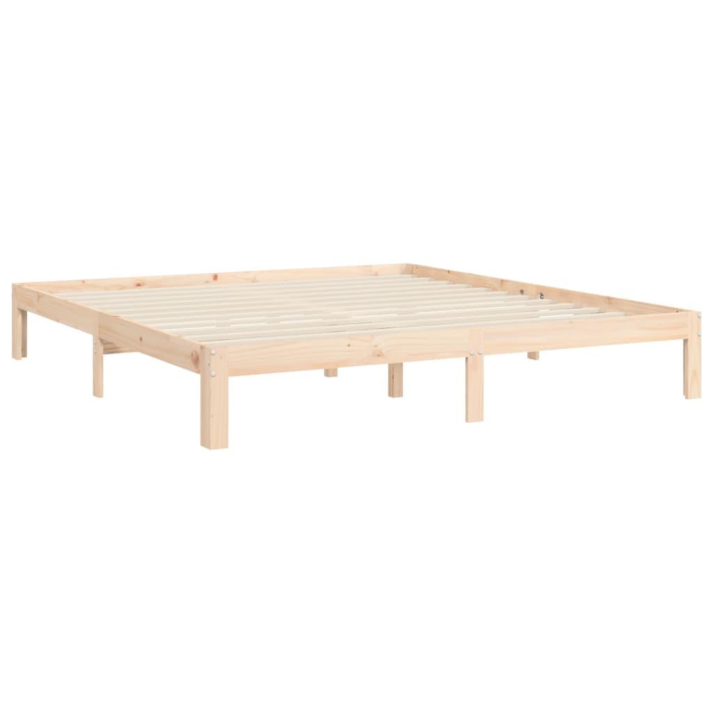 Bed Frame without Mattress 183x203 cm King Solid Wood Pine