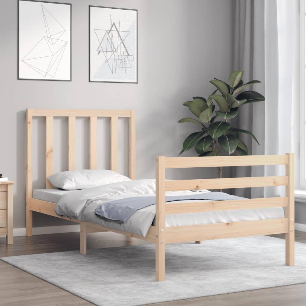 Bed Frame without Mattress 90x190 cm Solid Wood Pine