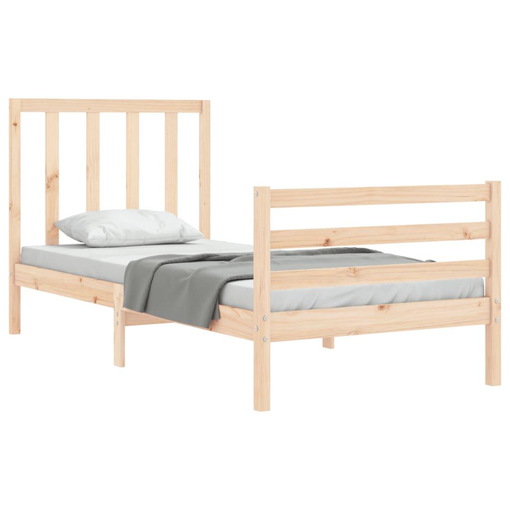 Bed Frame without Mattress 90x190 cm Solid Wood Pine