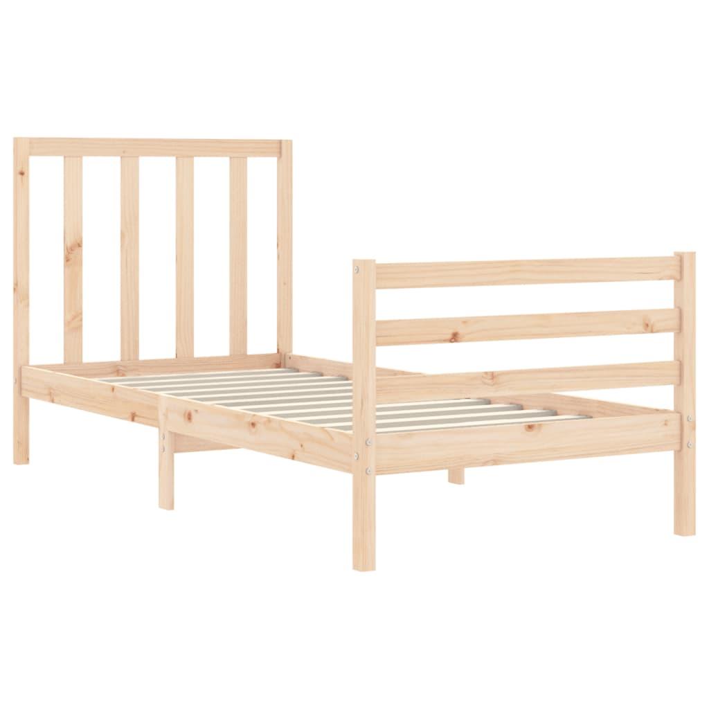 Bed Frame without Mattress 90x190 cm Solid Wood Pine