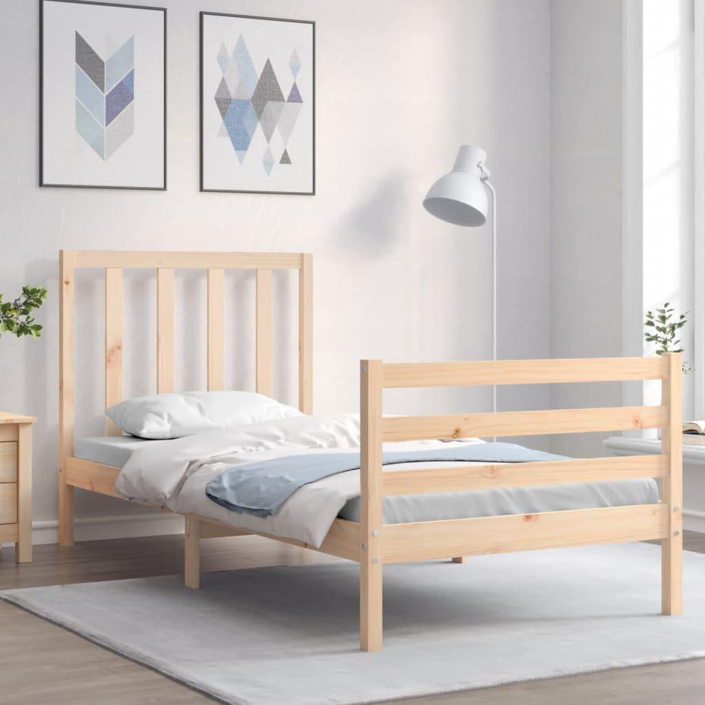 Bed Frame without Mattress 90x190 cm Solid Wood Pine