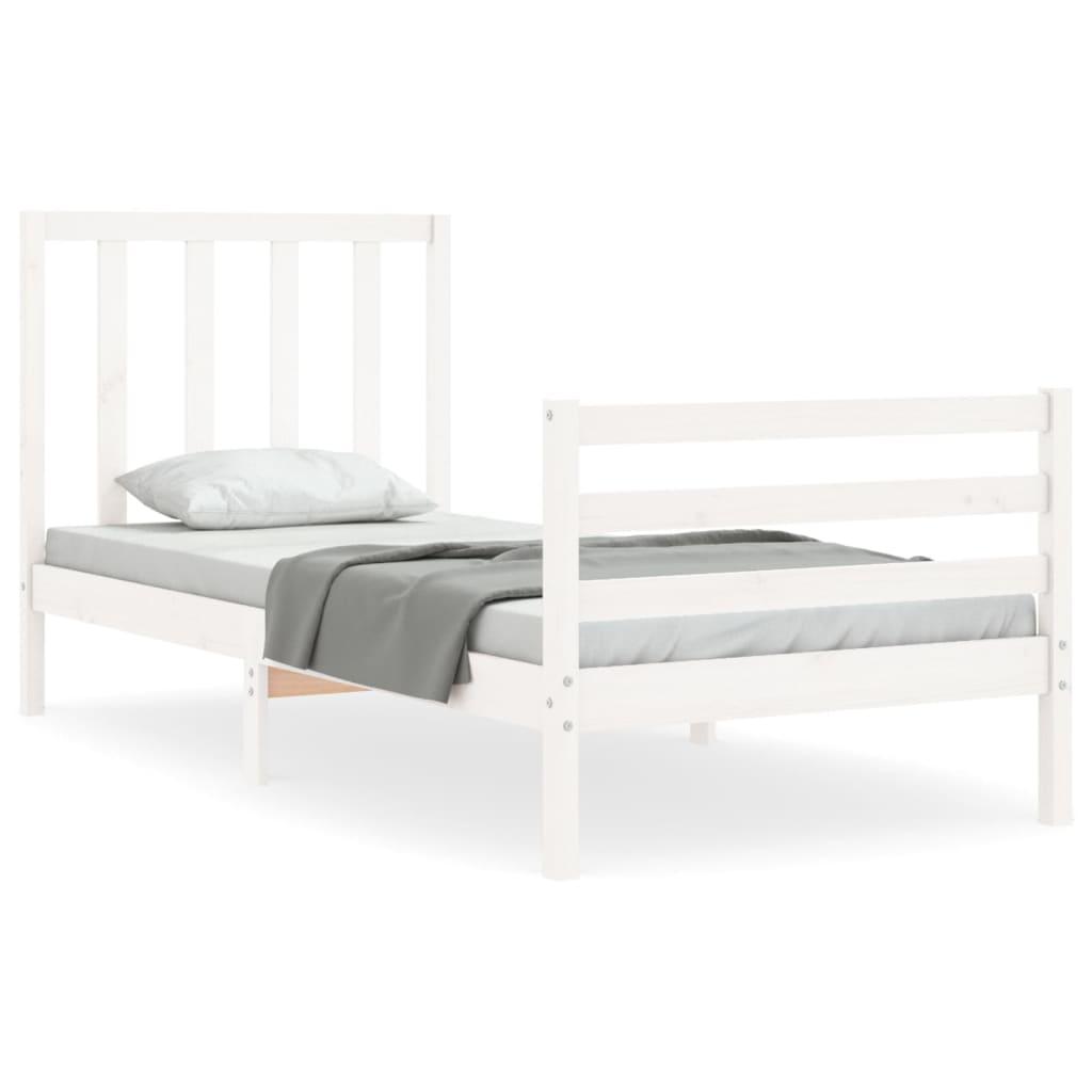 Bed Frame without Mattress White 90x190 cm Solid Wood Pine