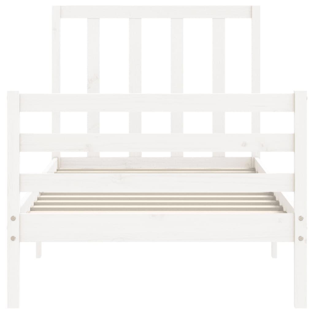 Bed Frame without Mattress White 90x190 cm Solid Wood Pine