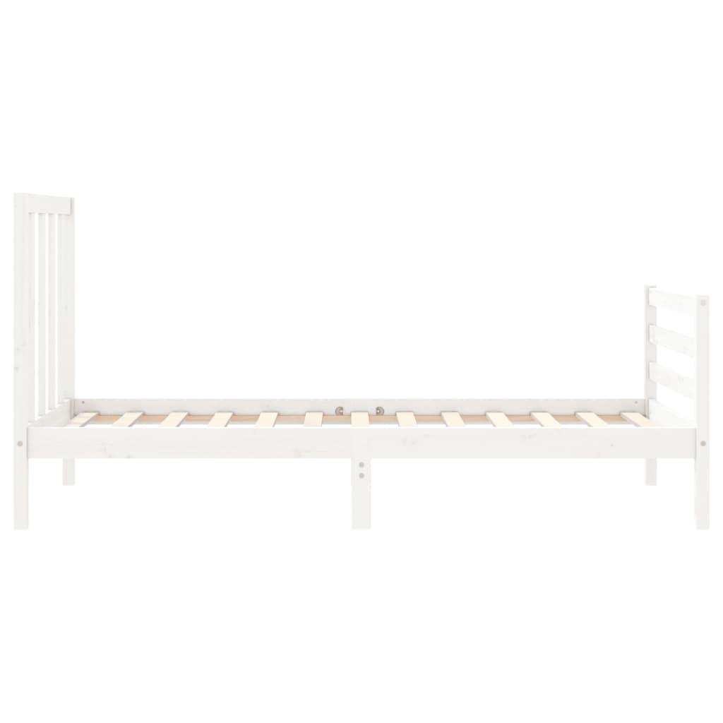 Bed Frame without Mattress White 90x190 cm Solid Wood Pine