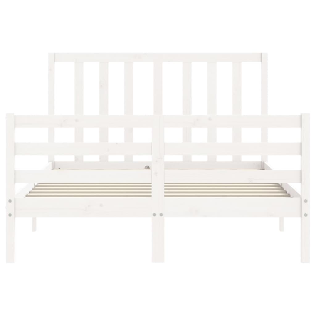 Bed Frame without Mattress White 135x190 cm Solid Wood Pine