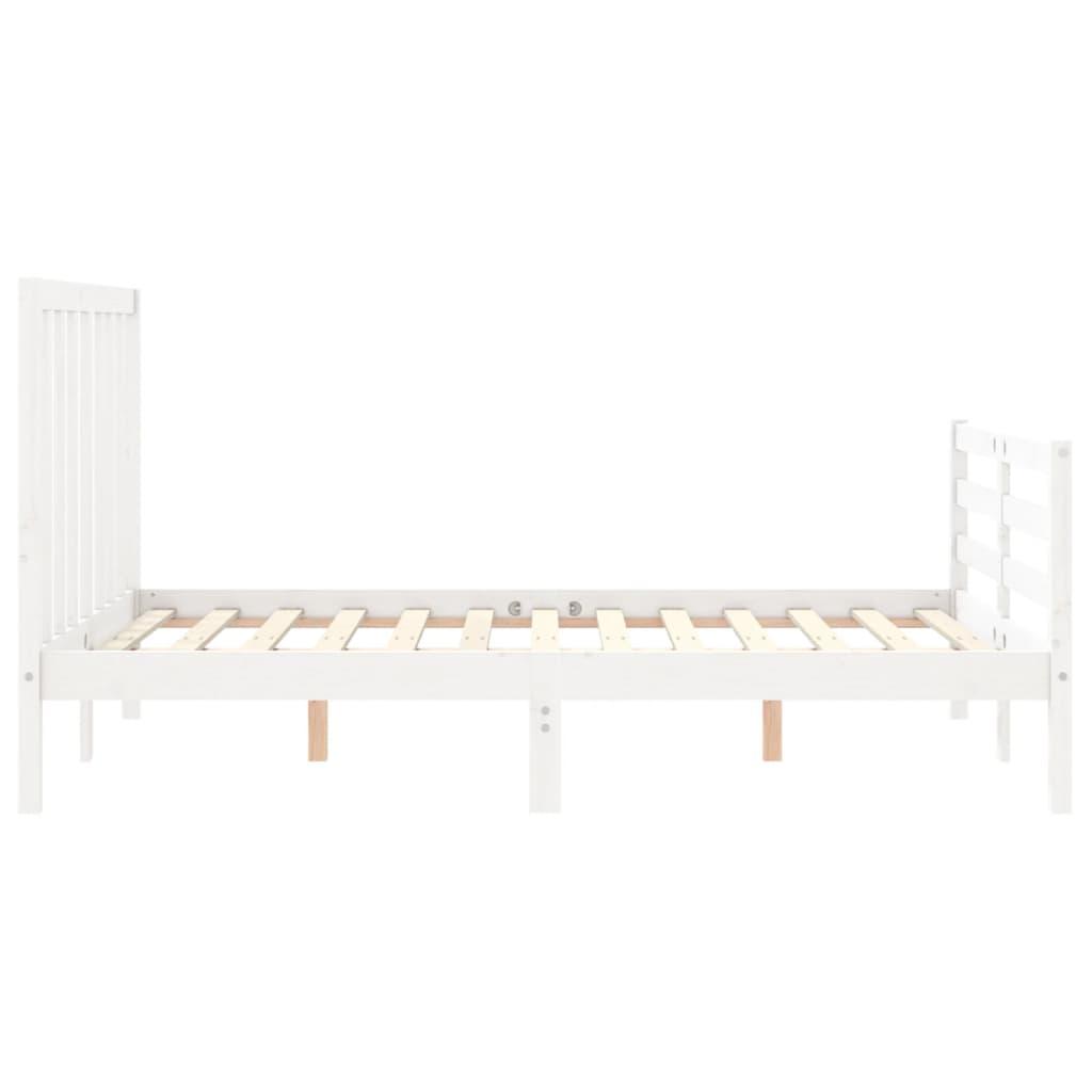 Bed Frame without Mattress White 135x190 cm Solid Wood Pine