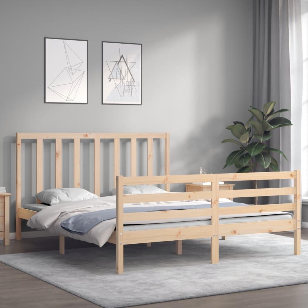 Bed Frame without Mattress 150x200 cm Solid Wood Pine