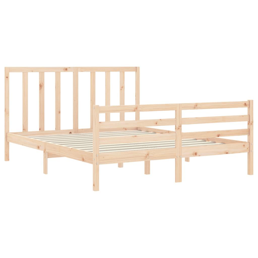 Bed Frame without Mattress 150x200 cm Solid Wood Pine