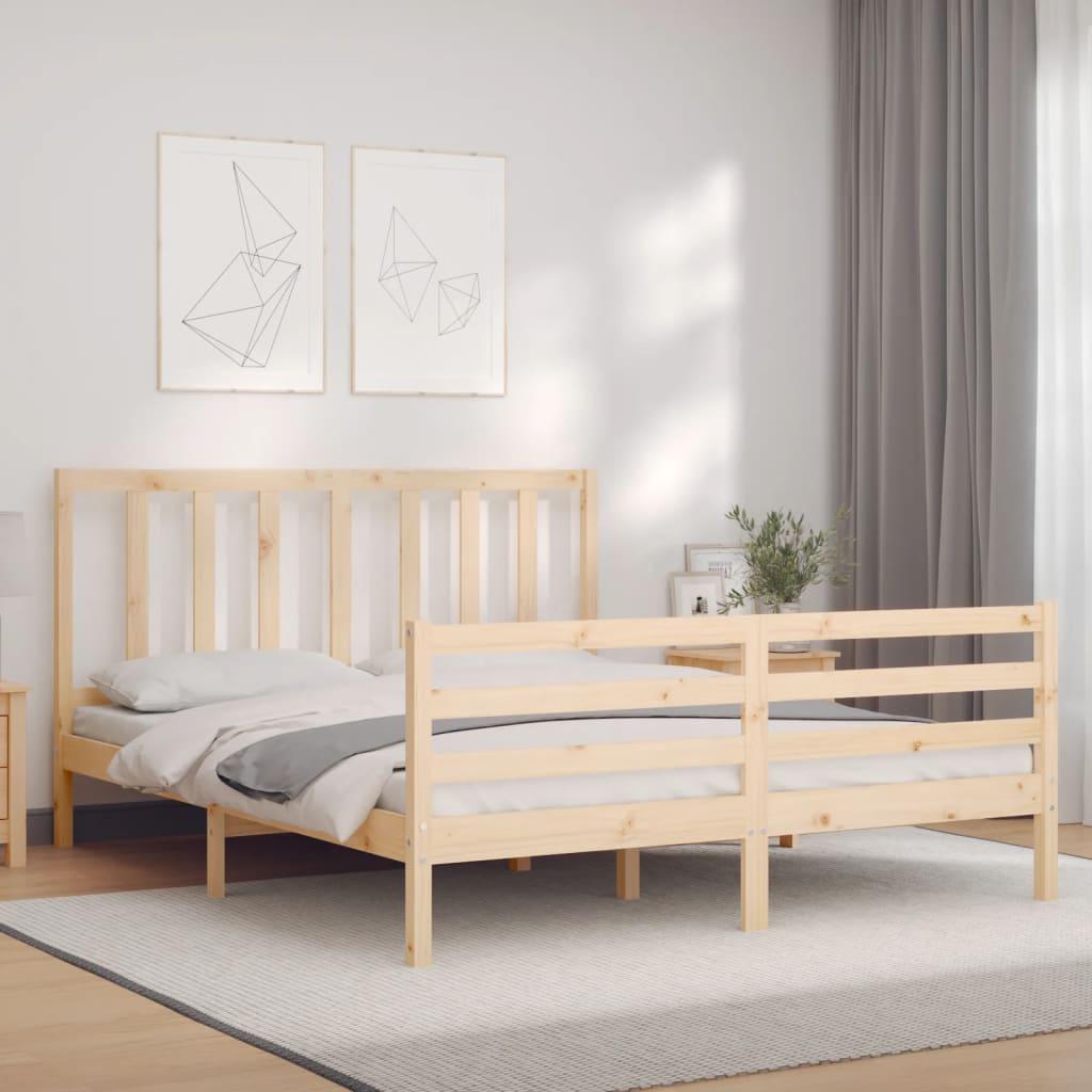 Bed Frame without Mattress 150x200 cm Solid Wood Pine