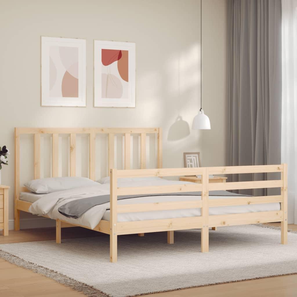 Bed Frame without Mattress 150x200 cm Solid Wood Pine