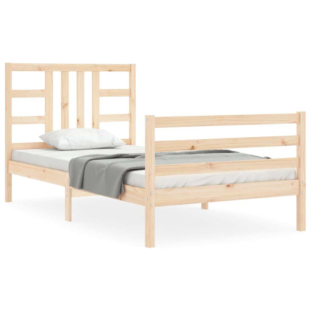 Bed Frame without Mattress 90x190 cm Solid Wood Pine