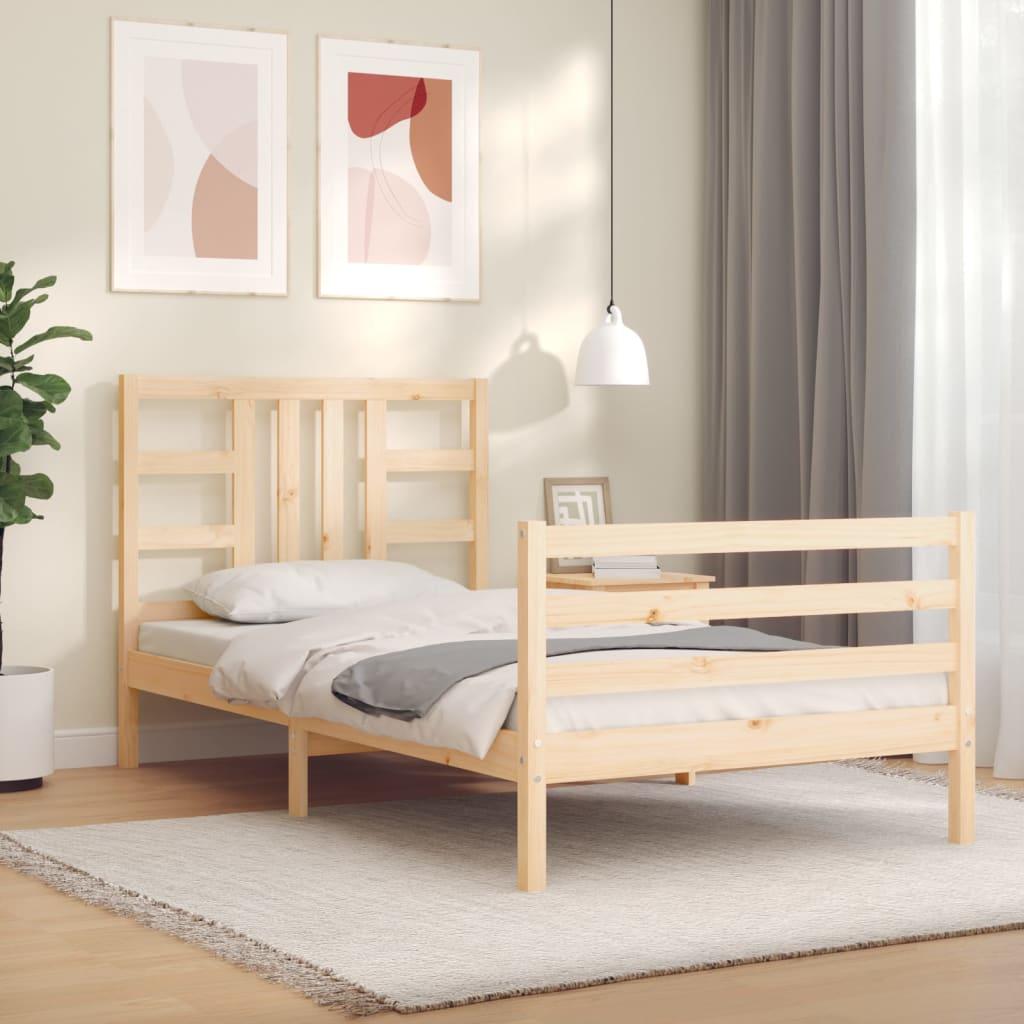 Bed Frame without Mattress 90x190 cm Solid Wood Pine