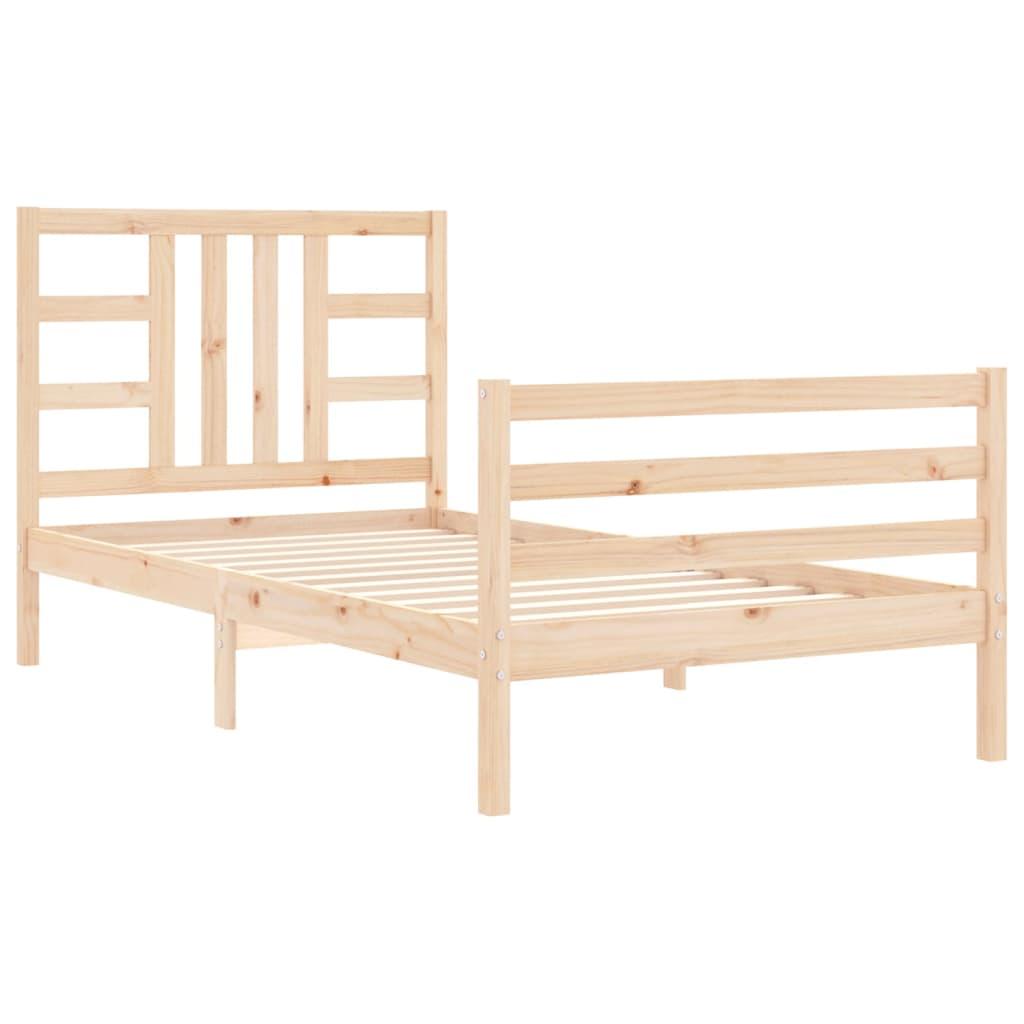 Bed Frame without Mattress 90x190 cm Solid Wood Pine