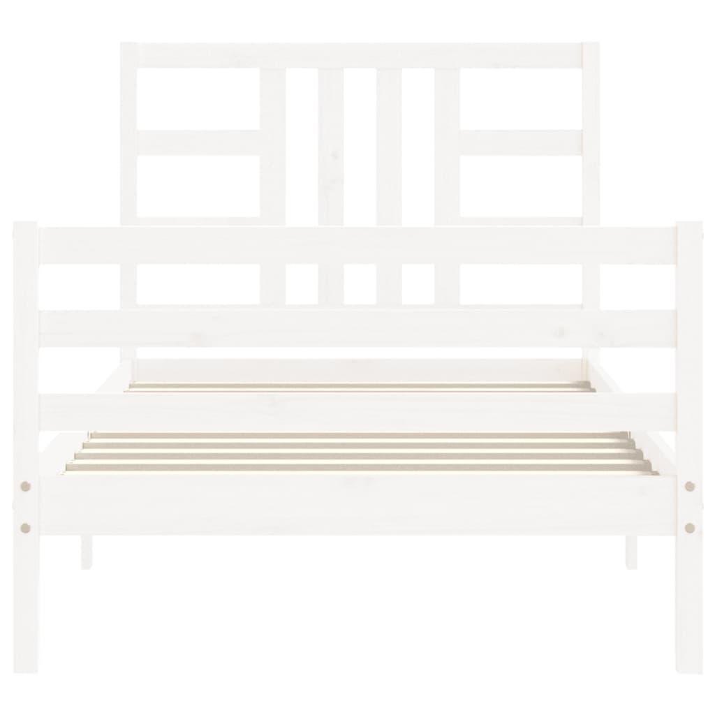 Bed Frame without Mattress White 90x190 cm Solid Wood Pine