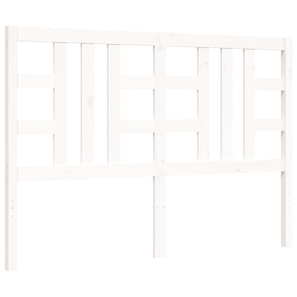 Bed Frame without Mattress White 135x190 cm Solid Wood Pine