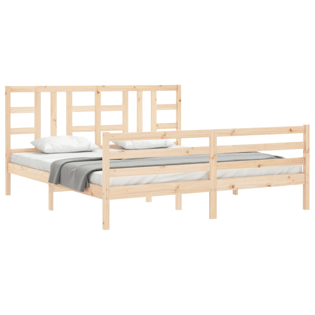 Bed Frame without Mattress 183x203 cm King Solid Wood