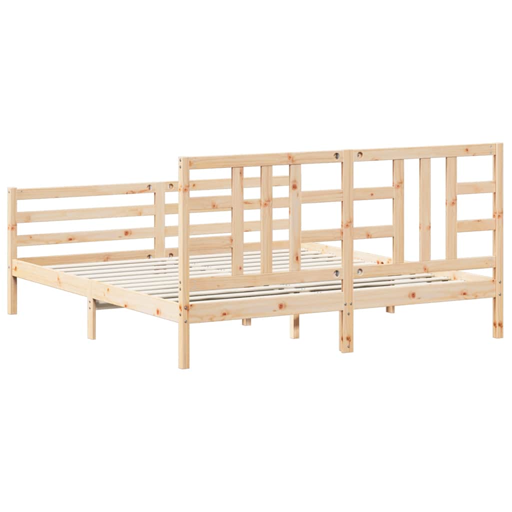 Bed Frame without Mattress 183x203 cm King Solid Wood