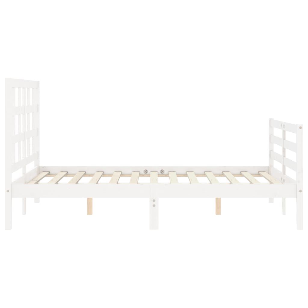 Bed Frame without Mattress White 135x190 cm Solid Wood