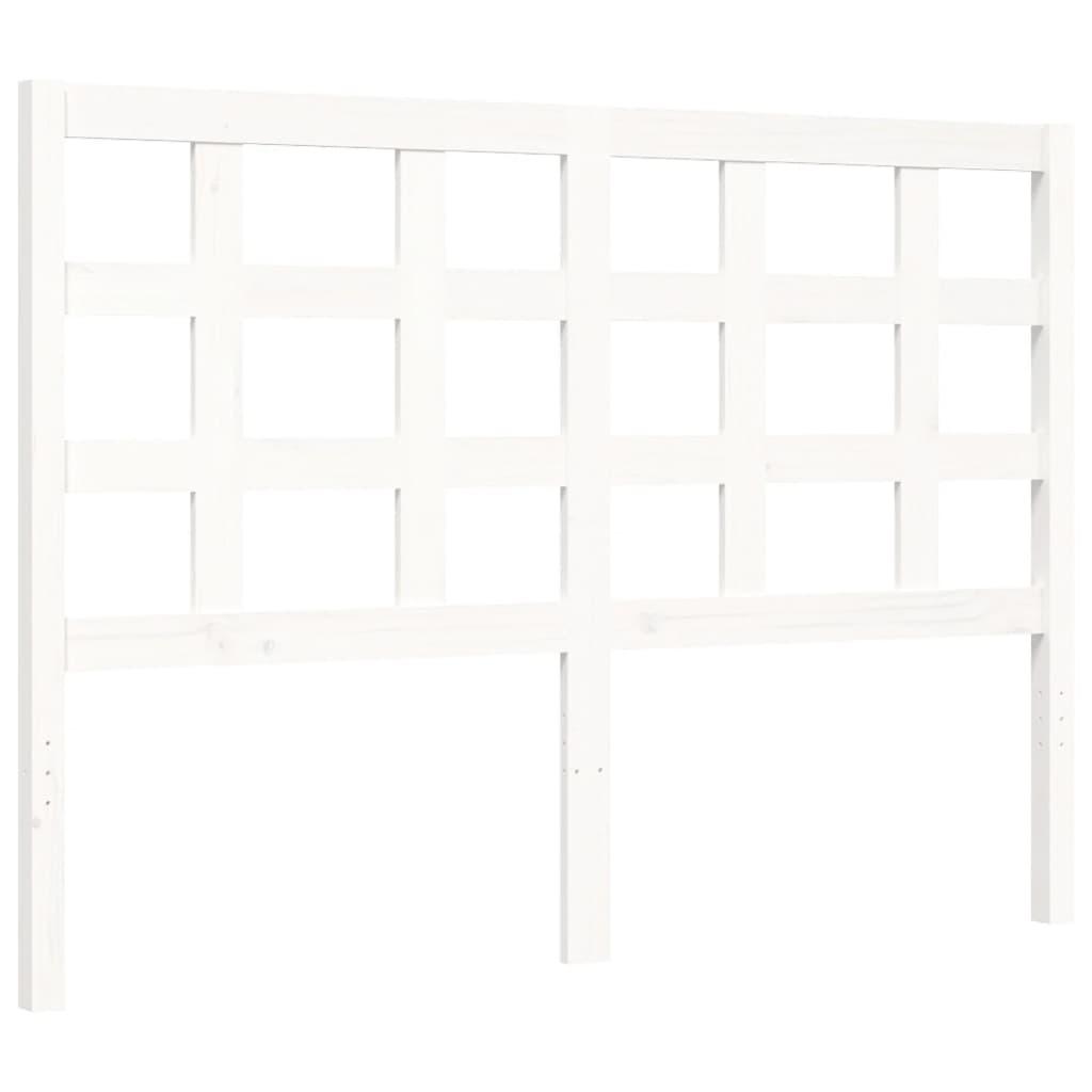 Bed Frame without Mattress White 135x190 cm Solid Wood