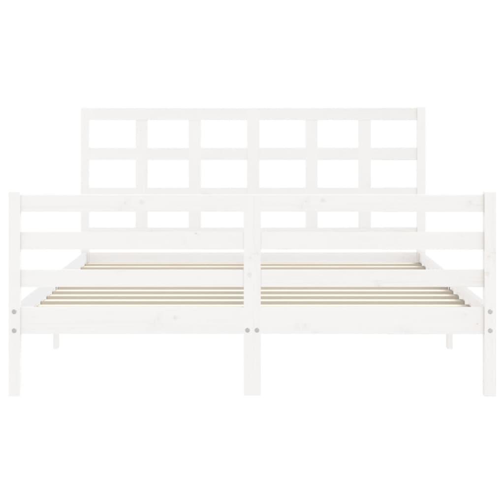 Bed Frame without Mattress White 150x200 cm Solid Wood