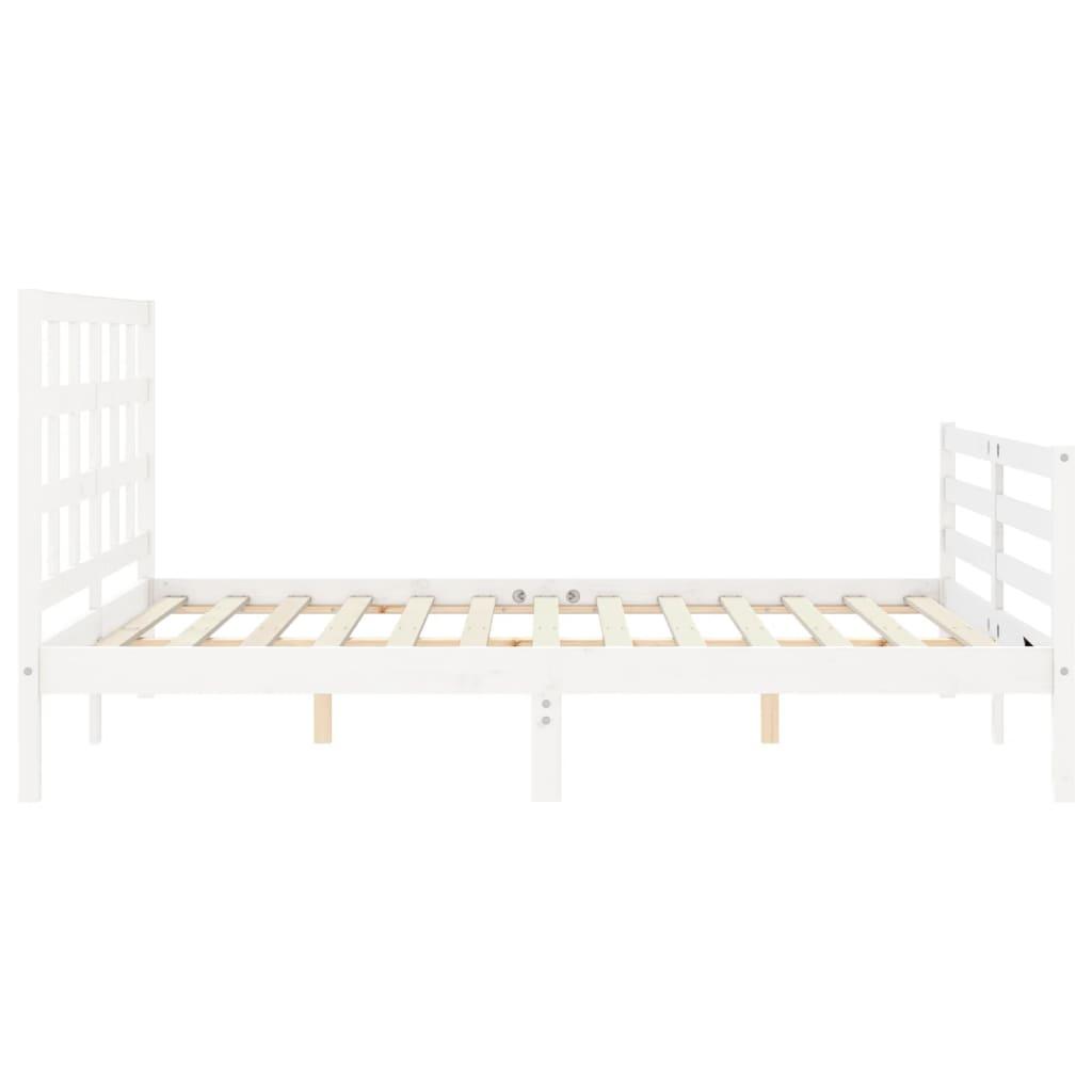 Bed Frame without Mattress White 150x200 cm Solid Wood