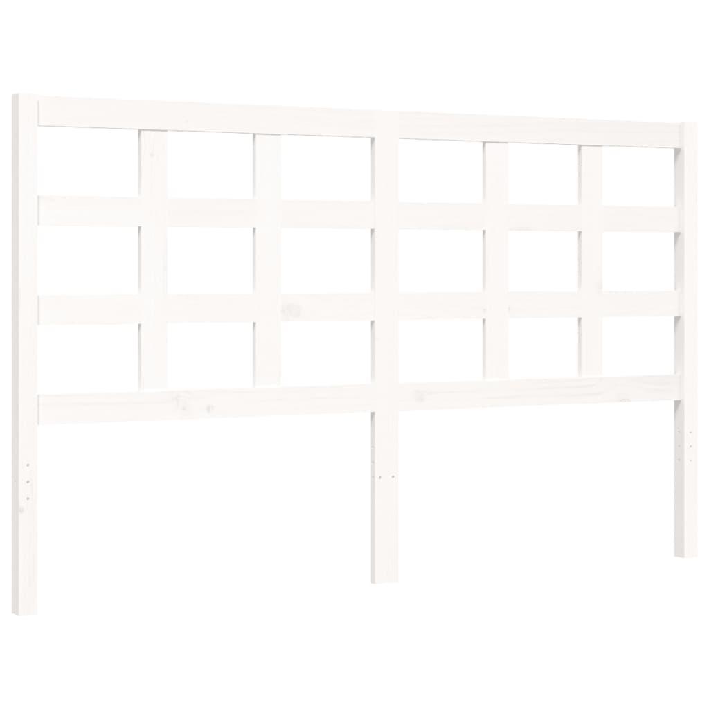 Bed Frame without Mattress White 150x200 cm Solid Wood