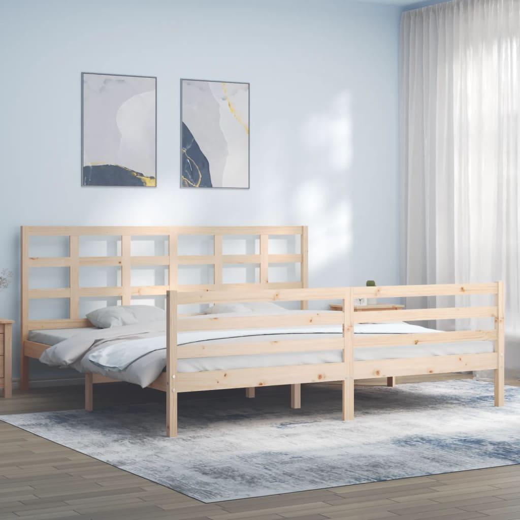 Bed Frame without Mattress 183x203 cm King Solid Wood