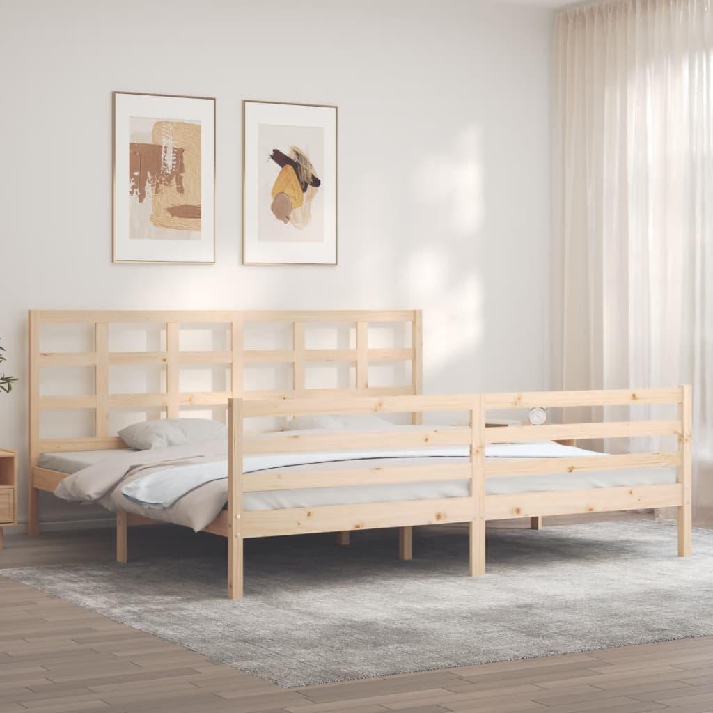 Bed Frame without Mattress 183x203 cm King Solid Wood