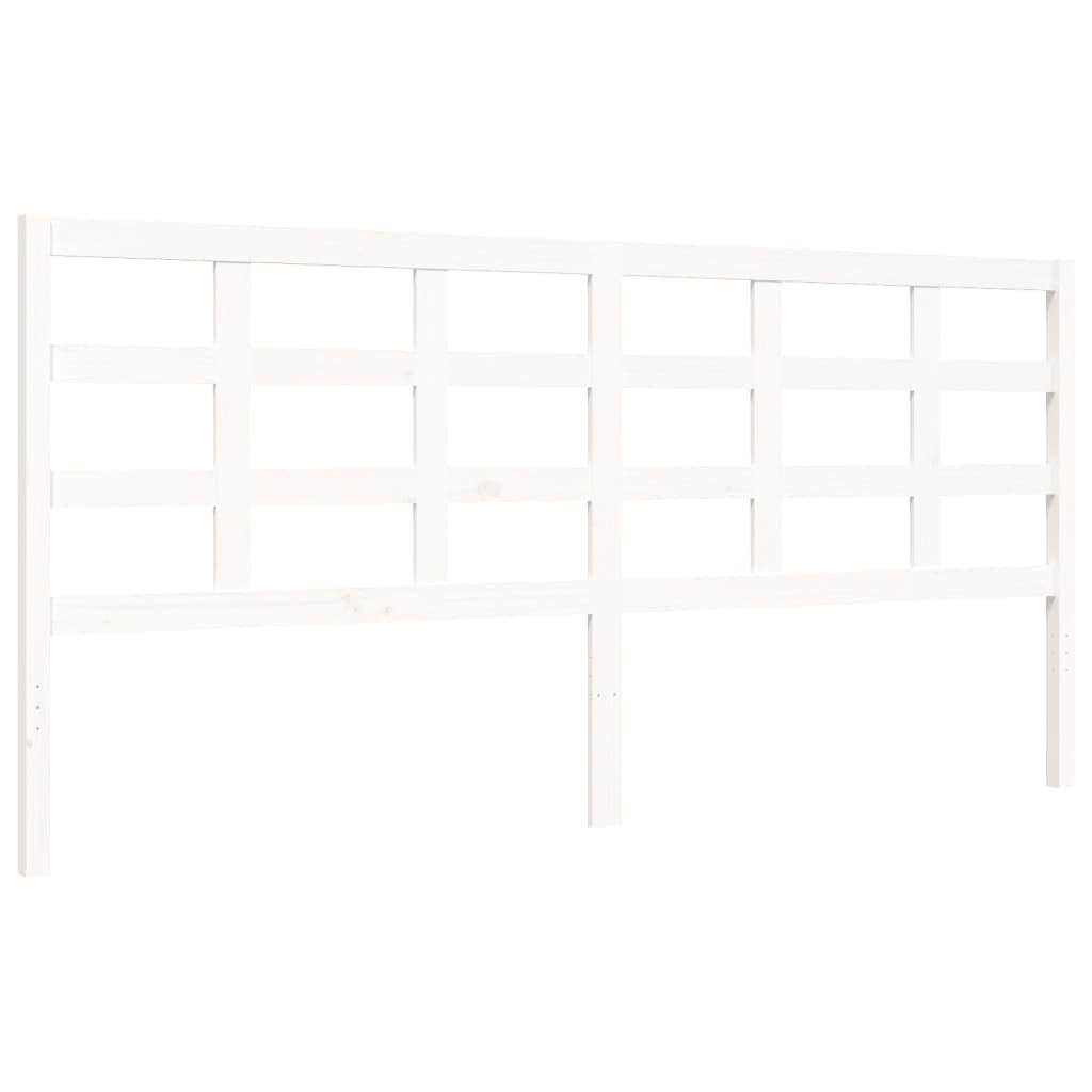 Bed Frame without Mattress White 183x203 cm King Solid Wood