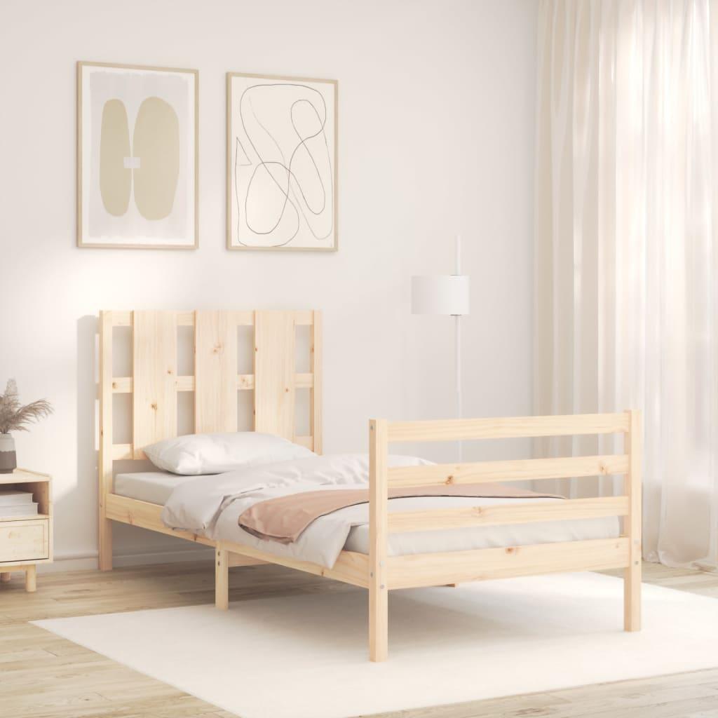 Bed Frame without Mattress 90x190 cm Solid Wood