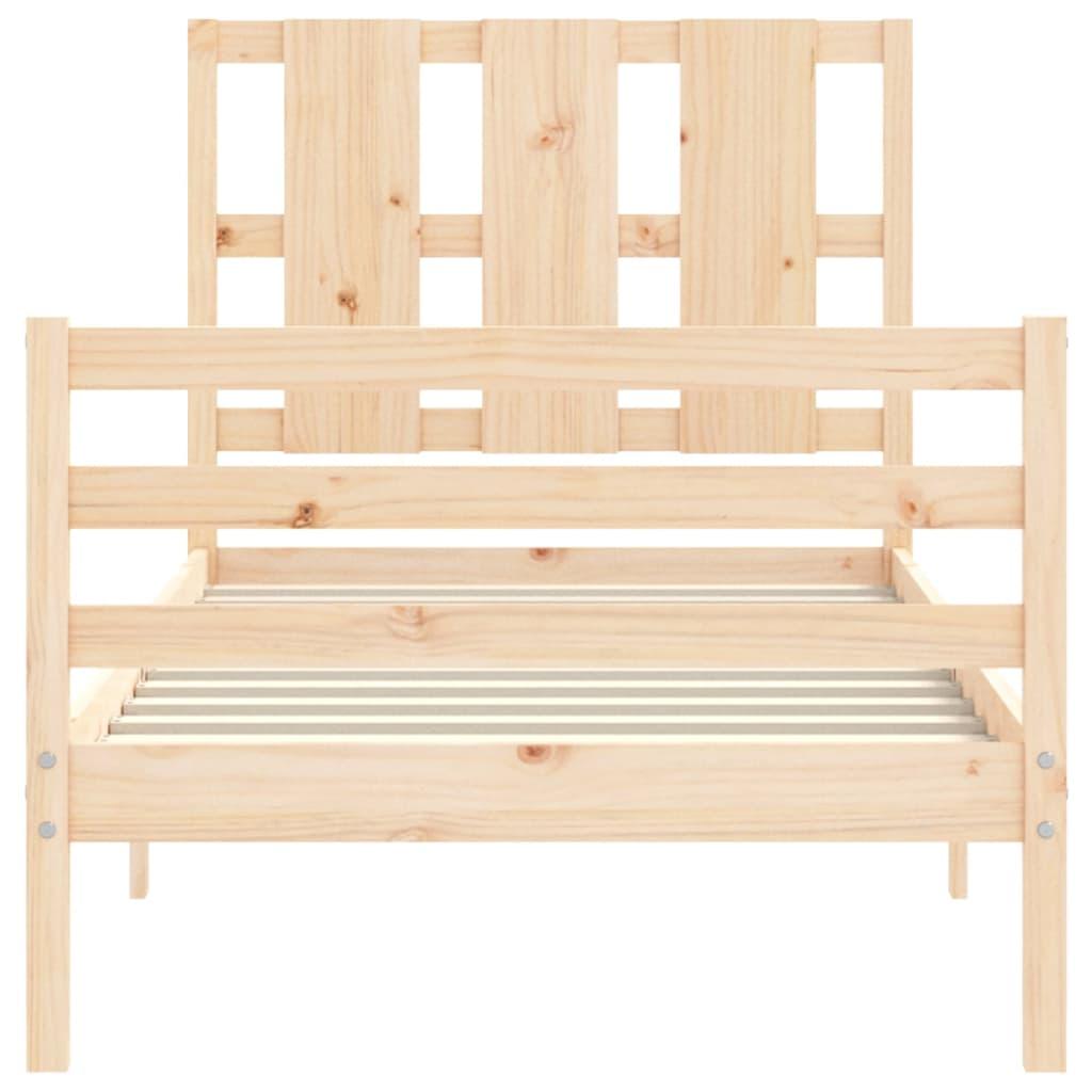 Bed Frame without Mattress 90x190 cm Solid Wood