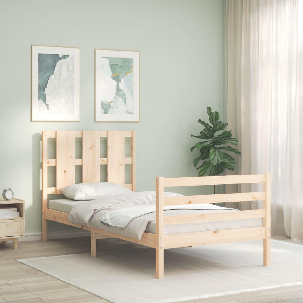 Bed Frame without Mattress 90x190 cm Solid Wood