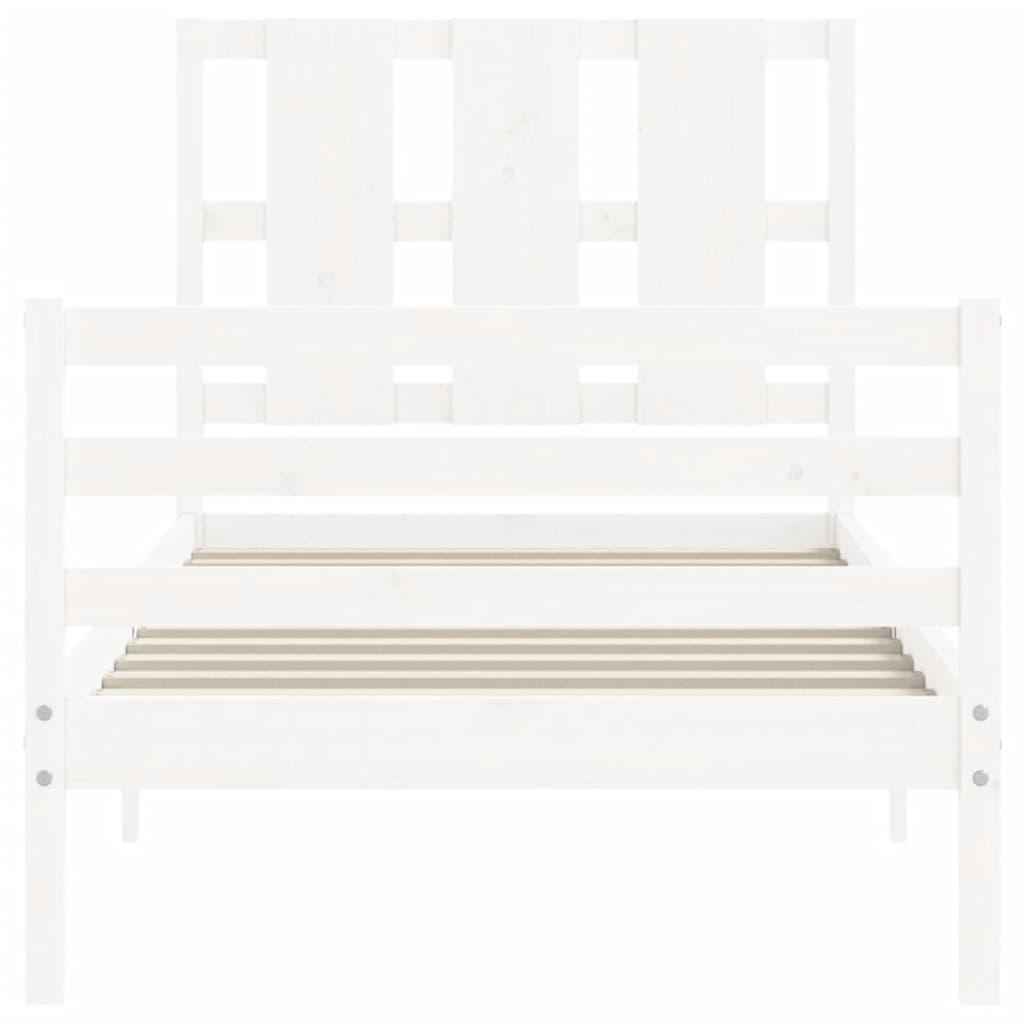 Bed Frame without Mattress White 90x190 cm Solid Wood