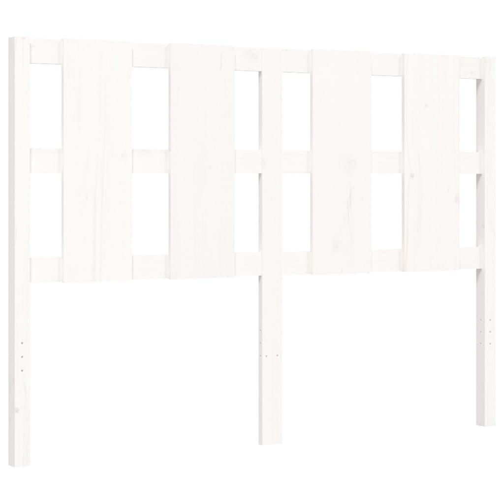 Bed Frame without Mattress White 135x190 cm Solid Wood