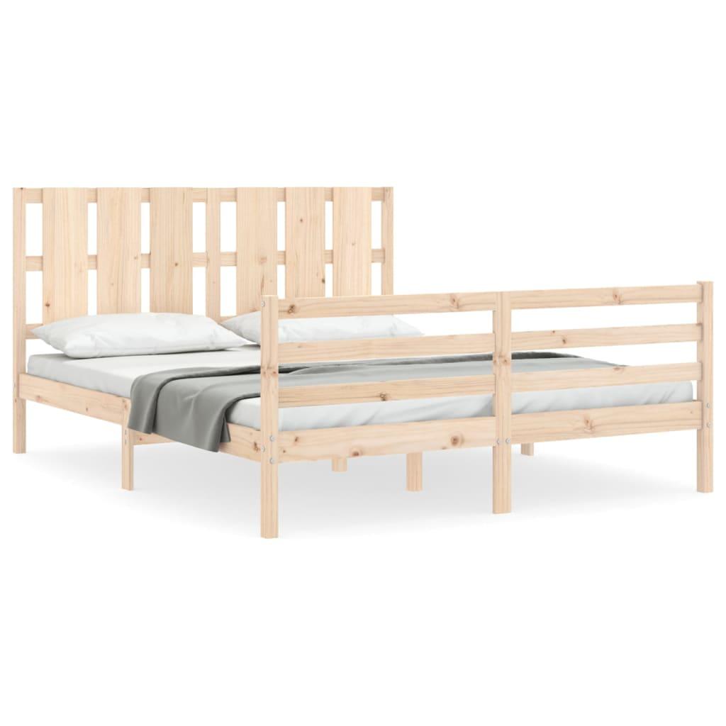 Bed Frame without Mattress 150x200 cm Solid Wood