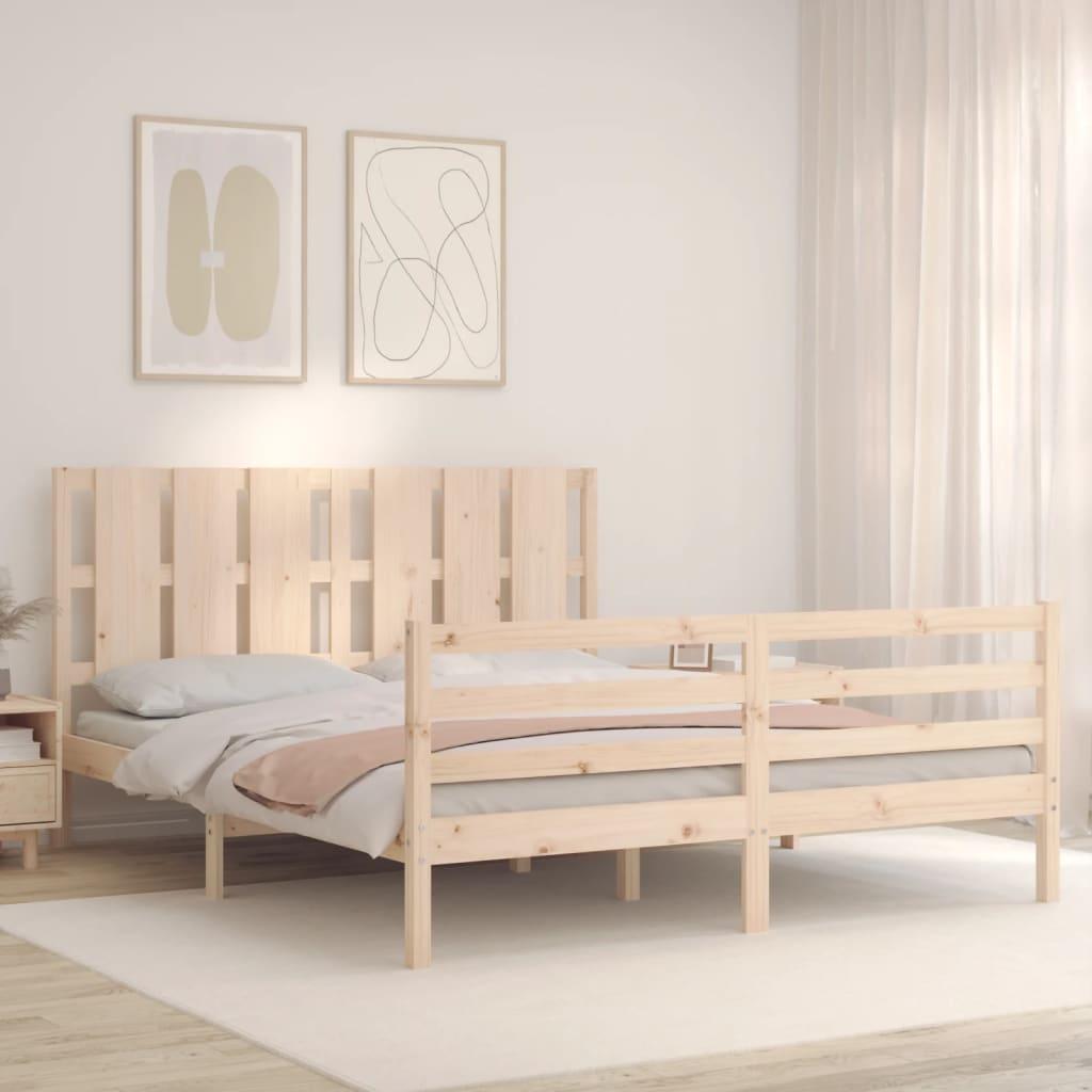 Bed Frame without Mattress 150x200 cm Solid Wood