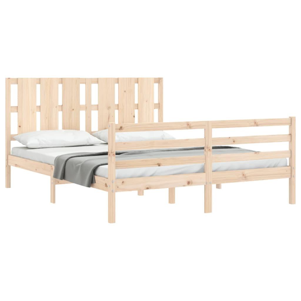 Bed Frame without Mattress 150x200 cm Solid Wood