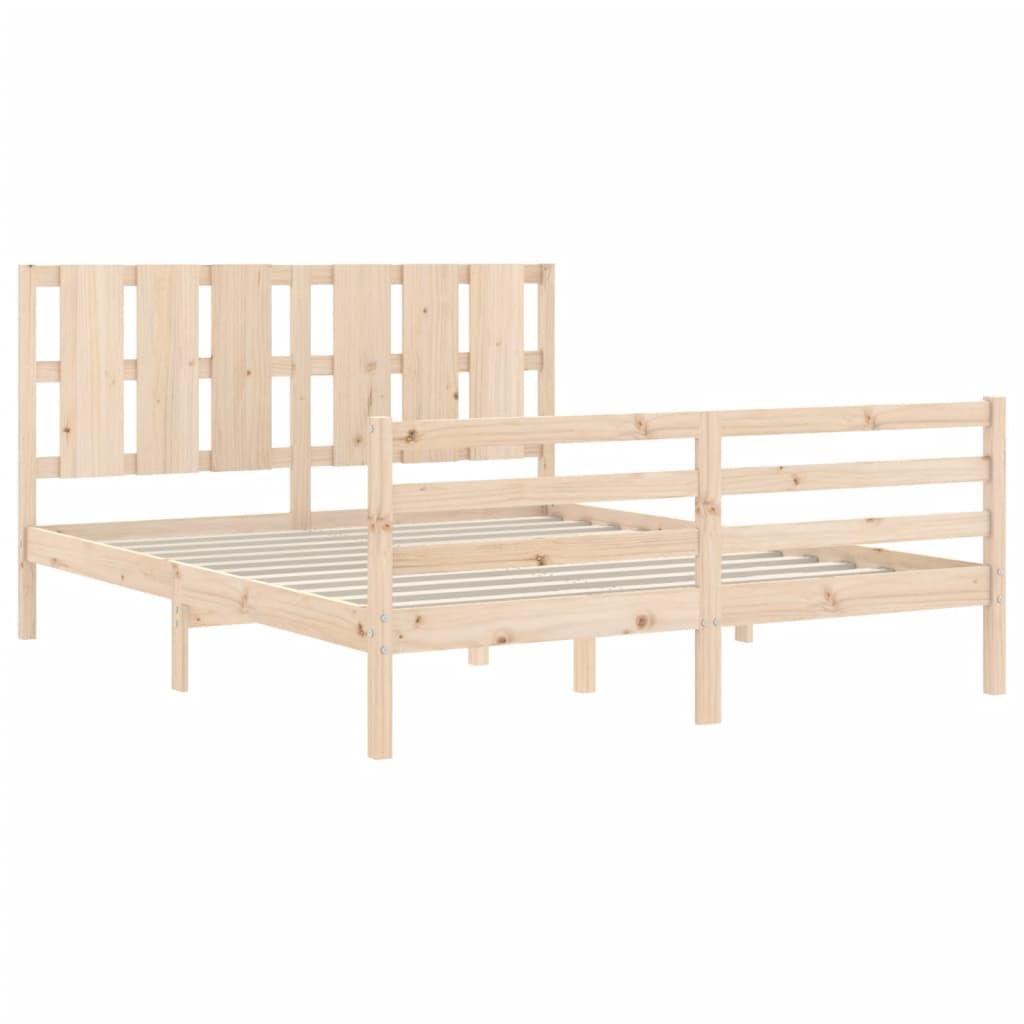 Bed Frame without Mattress 150x200 cm Solid Wood