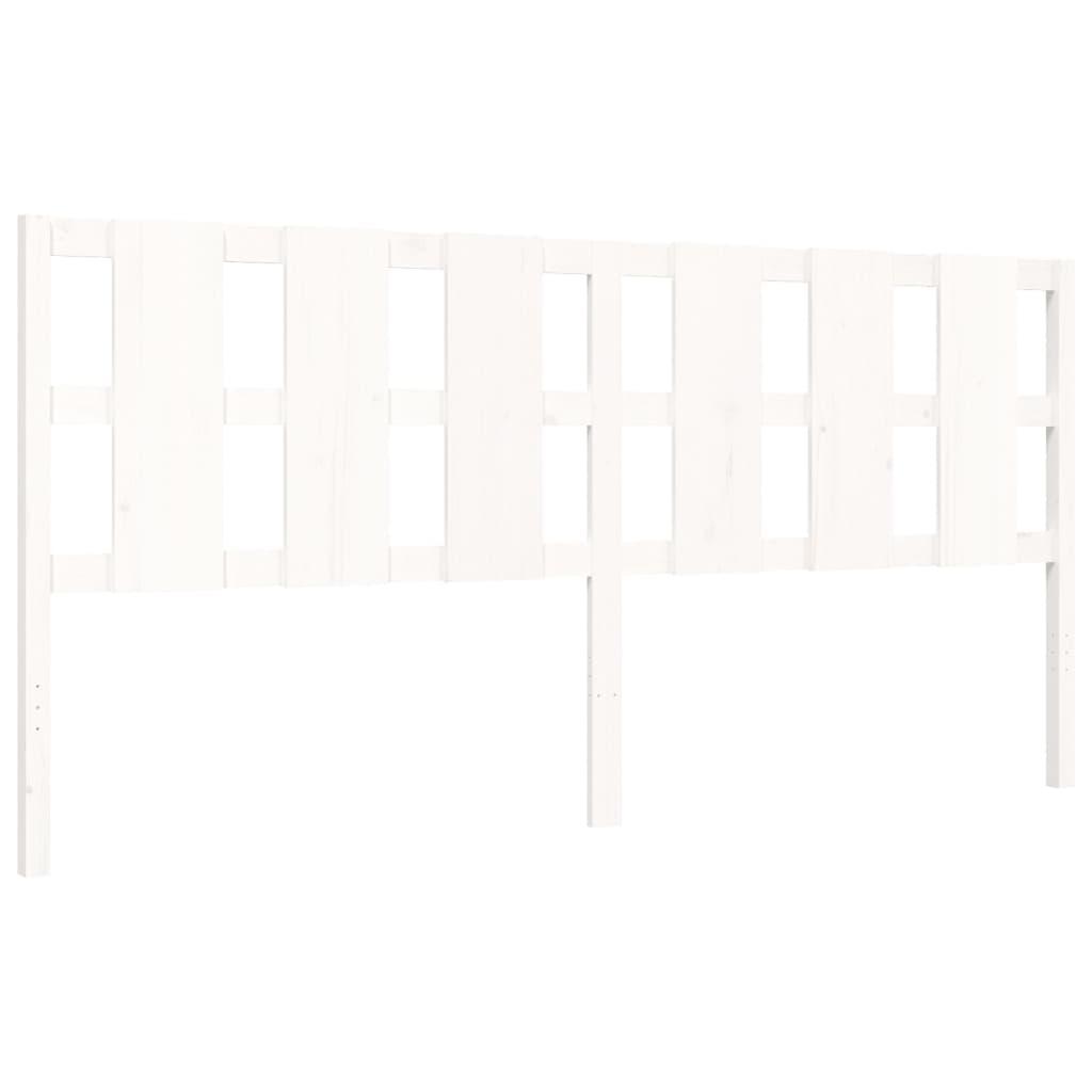 Bed Frame without Mattress White 183x203 cm King Solid Wood