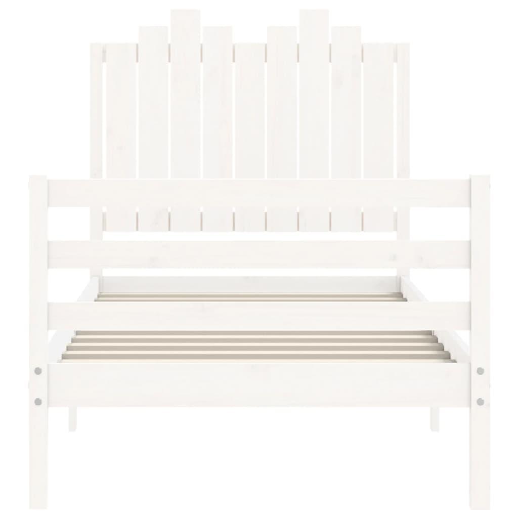 Bed Frame without Mattress White 90x190 cm Solid Wood